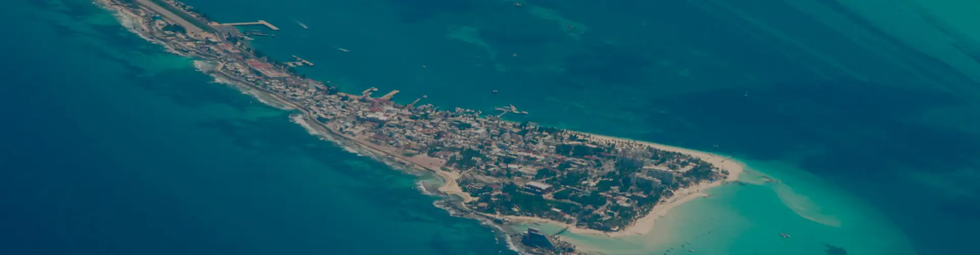 Aerial view of Isla Mujeres.