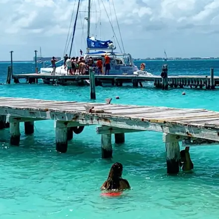 Crystal-clear turquoise waters of Isla Mujeres