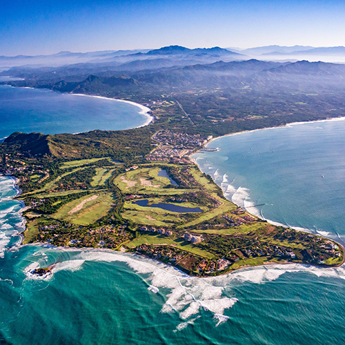 Aerial view of the coast in Punta Mita