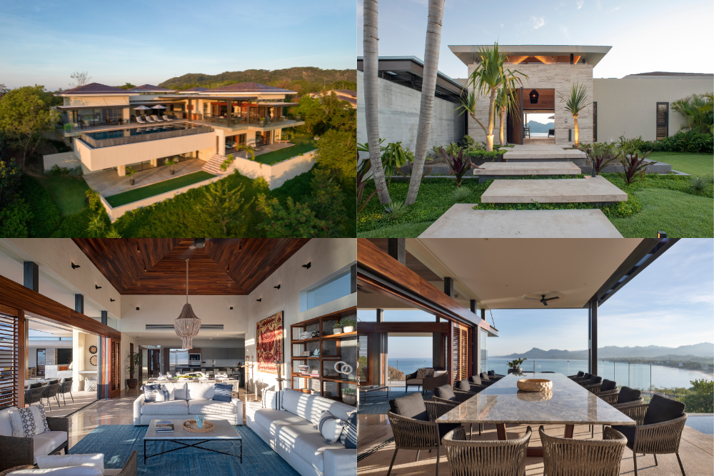 Modern open-concept living at Casa Marias, a popular high-end luxury rental right on the water in Punta Mita.