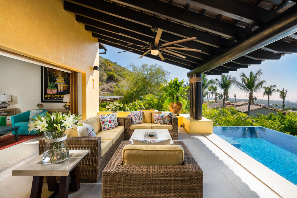 Outdoor dining setup at Villa Maria, highlighting private chef and concierge service in Punta Mita.